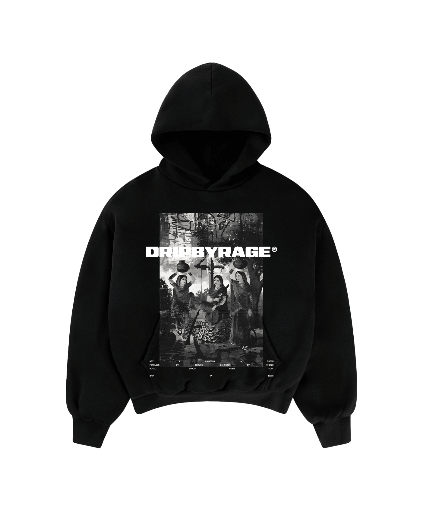 MATKA QUEEN SUN FADED BOXY HOODIE - Drip by Rage