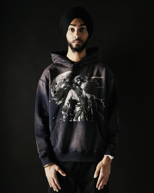 MOONLIGHT OVERSIZED PREMIUM FADED HOODIE BLUE - Drip by Rage