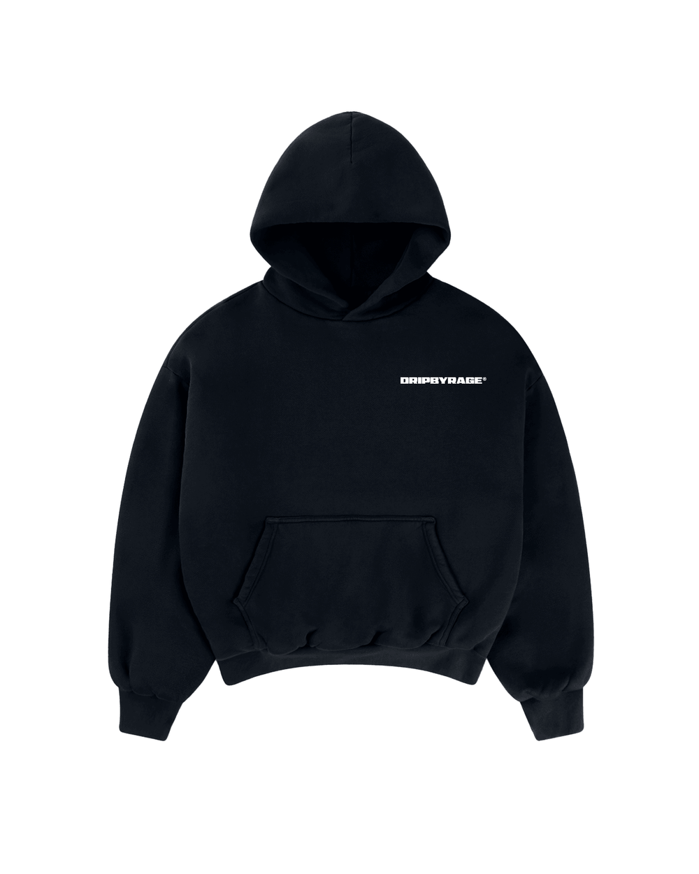 NAVY BLUE HEAVY SUN FADED BOXY HOODIE - Drip by Rage