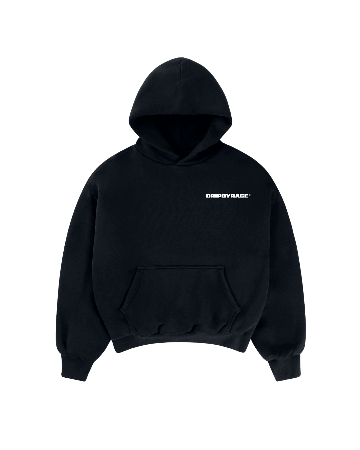 NAVY BLUE HEAVY SUN FADED BOXY HOODIE - Drip by Rage