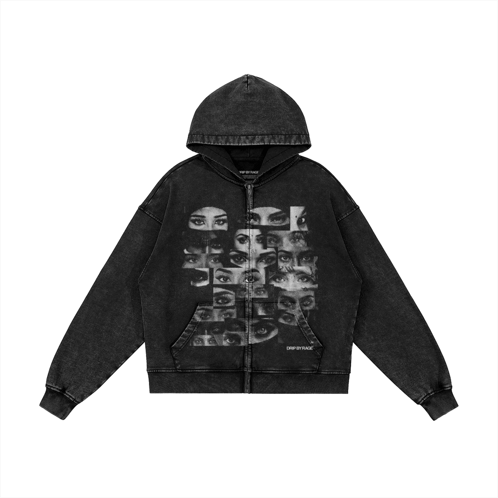 NAZAR FADED ZIP-UP HOODIE - Drip by Rage