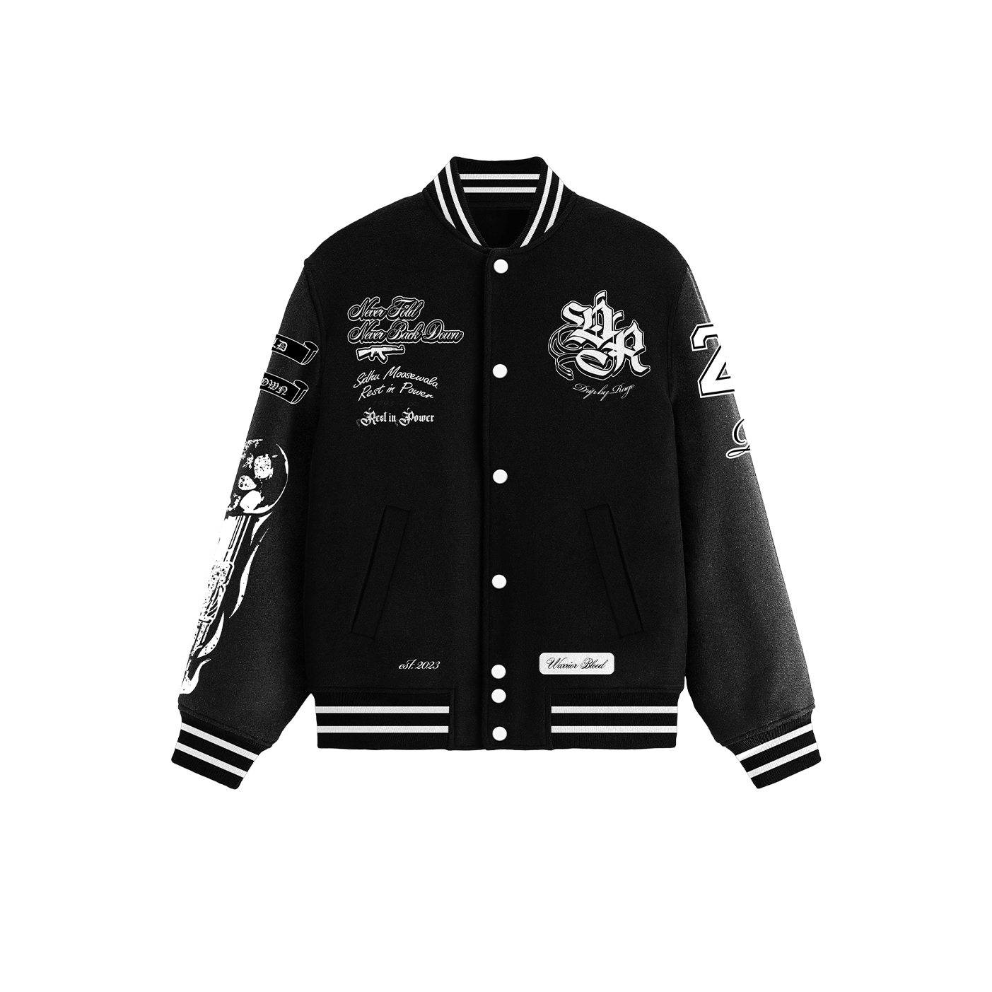 NEVER FOLD ULTIMATUM VARSITY BOMBER JACKET - Drip by Rage