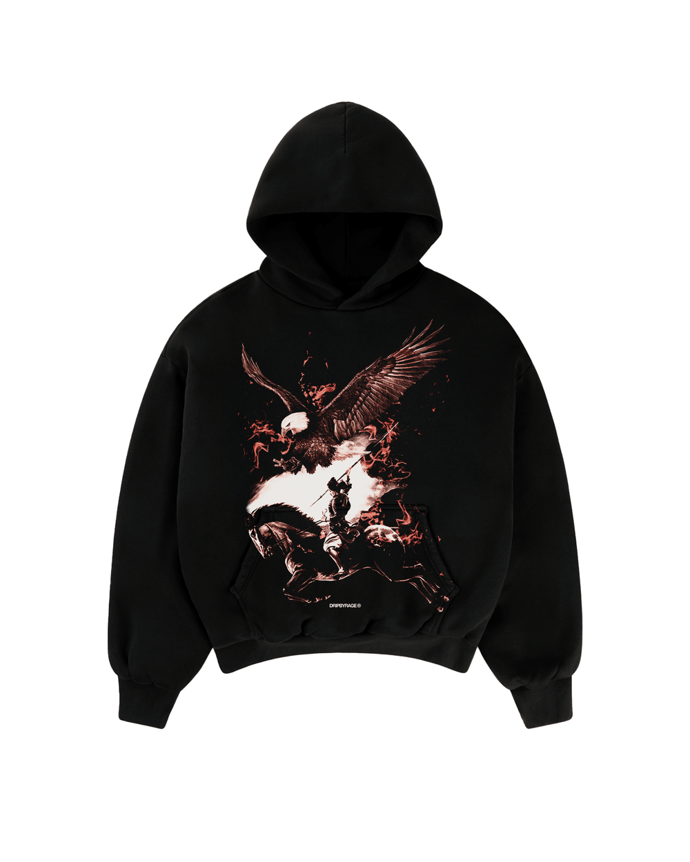NO FEAR BIG PRINT SUN FADED BOXY HOODIE - Drip by Rage
