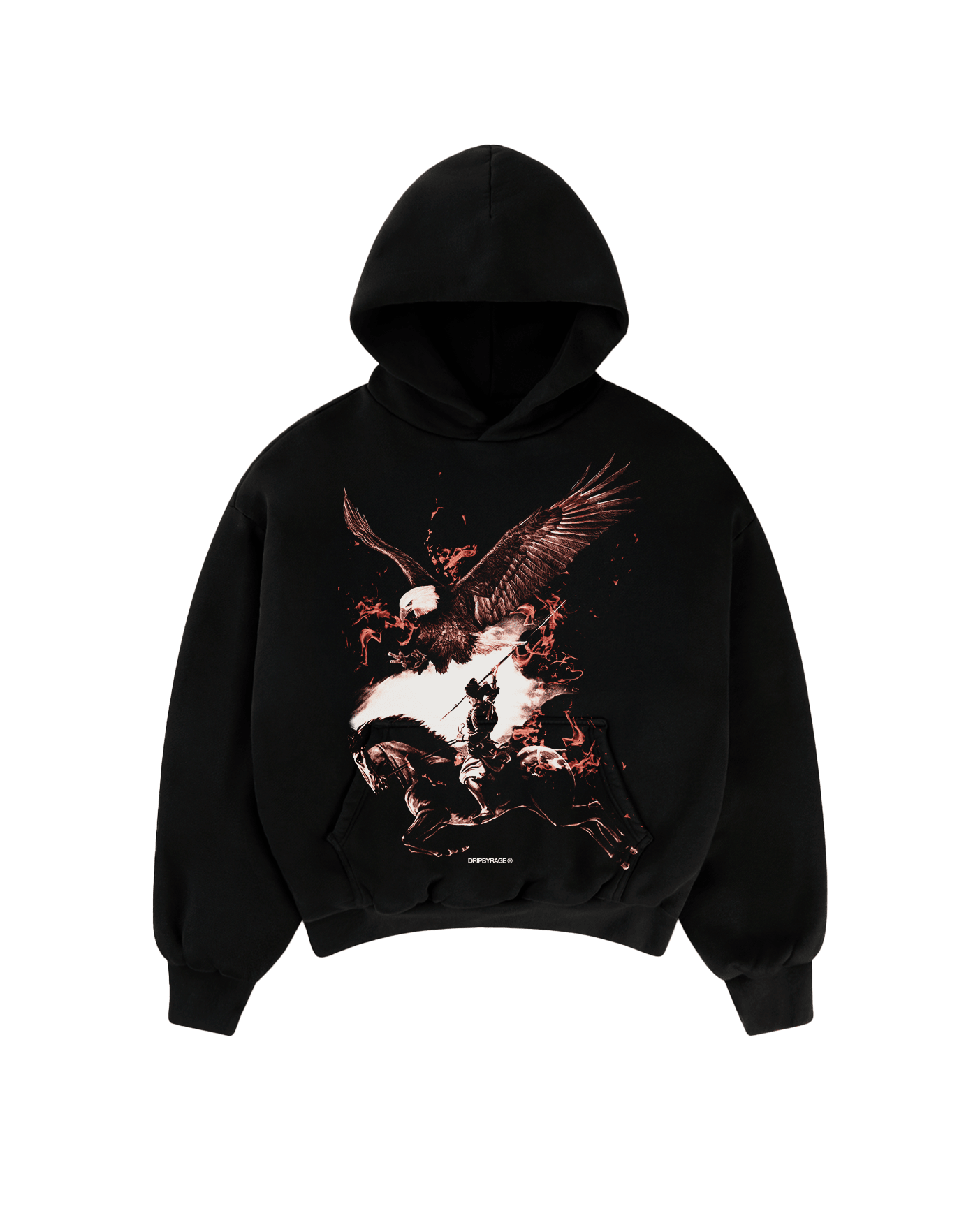 NO FEAR BIG PRINT SUN FADED BOXY HOODIE - Drip by Rage