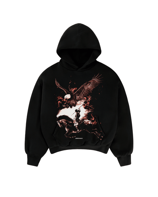 NO FEAR BIG PRINT SUN FADED BOXY HOODIE - Drip by Rage