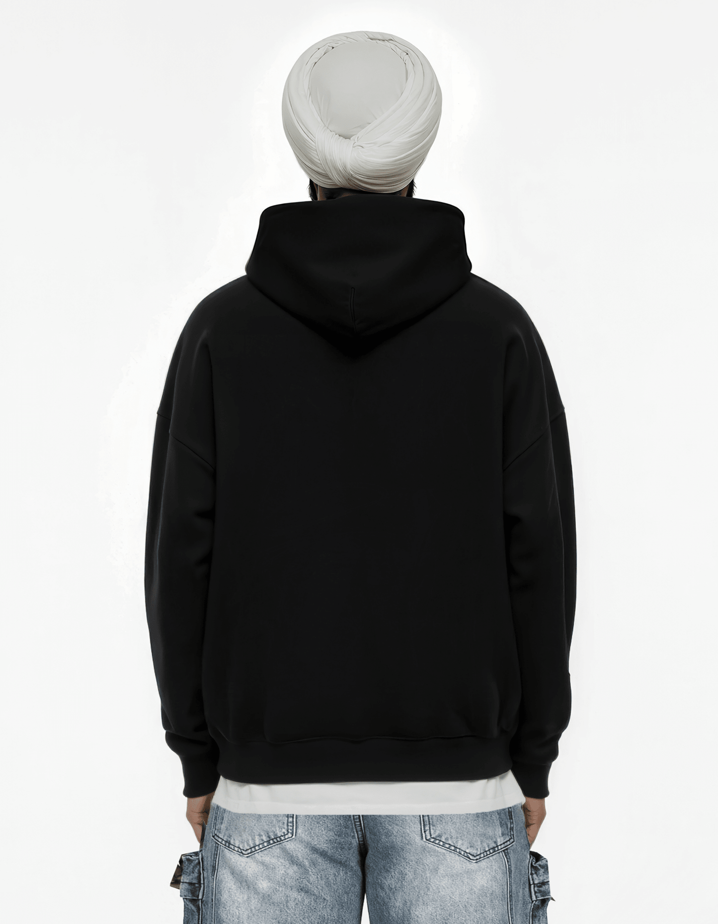 NO FEAR BLACK BIG PRINT SUN FADED BOXY HOODIE - Drip by Rage