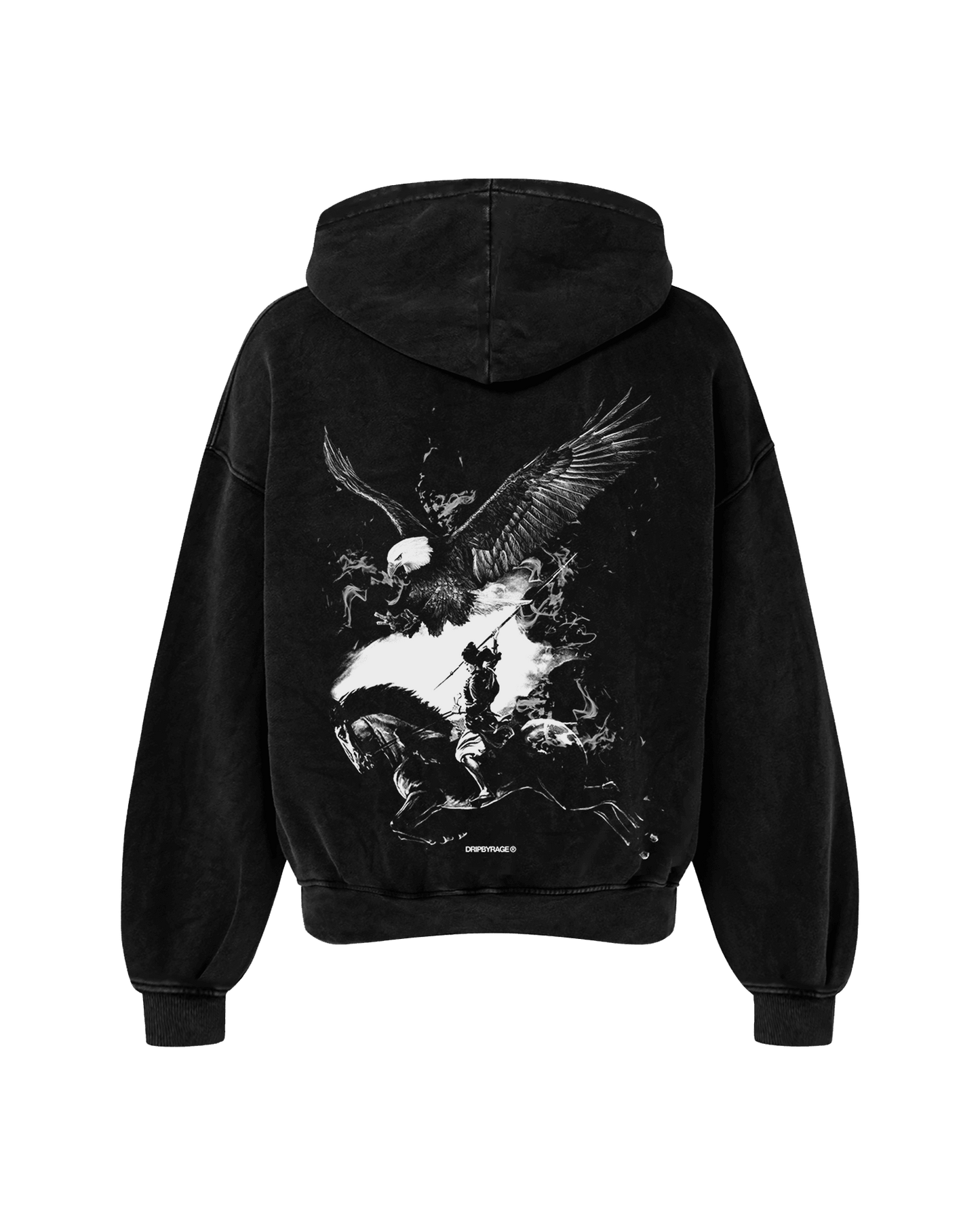 NO FEAR DARK EDITION OVERSIZED FADED HOODIE BLACK - Drip by Rage