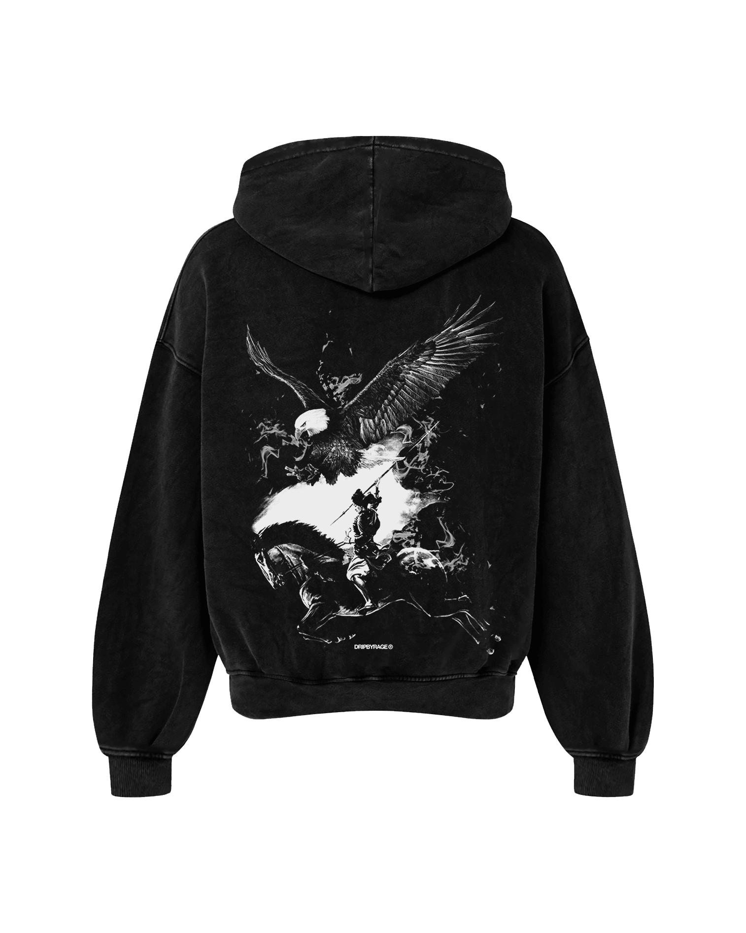 NO FEAR DARK EDITION OVERSIZED FADED HOODIE BLACK - Drip by Rage