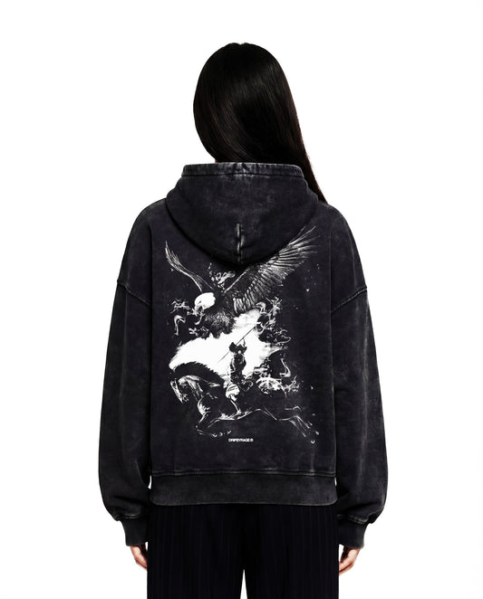 NO FEAR DARK EDITION OVERSIZED FADED HOODIE BLACK - Drip by Rage