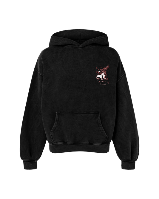 NO FEAR RED EDITION OVERSIZED FADED HOODIE BLACK - Drip by Rage