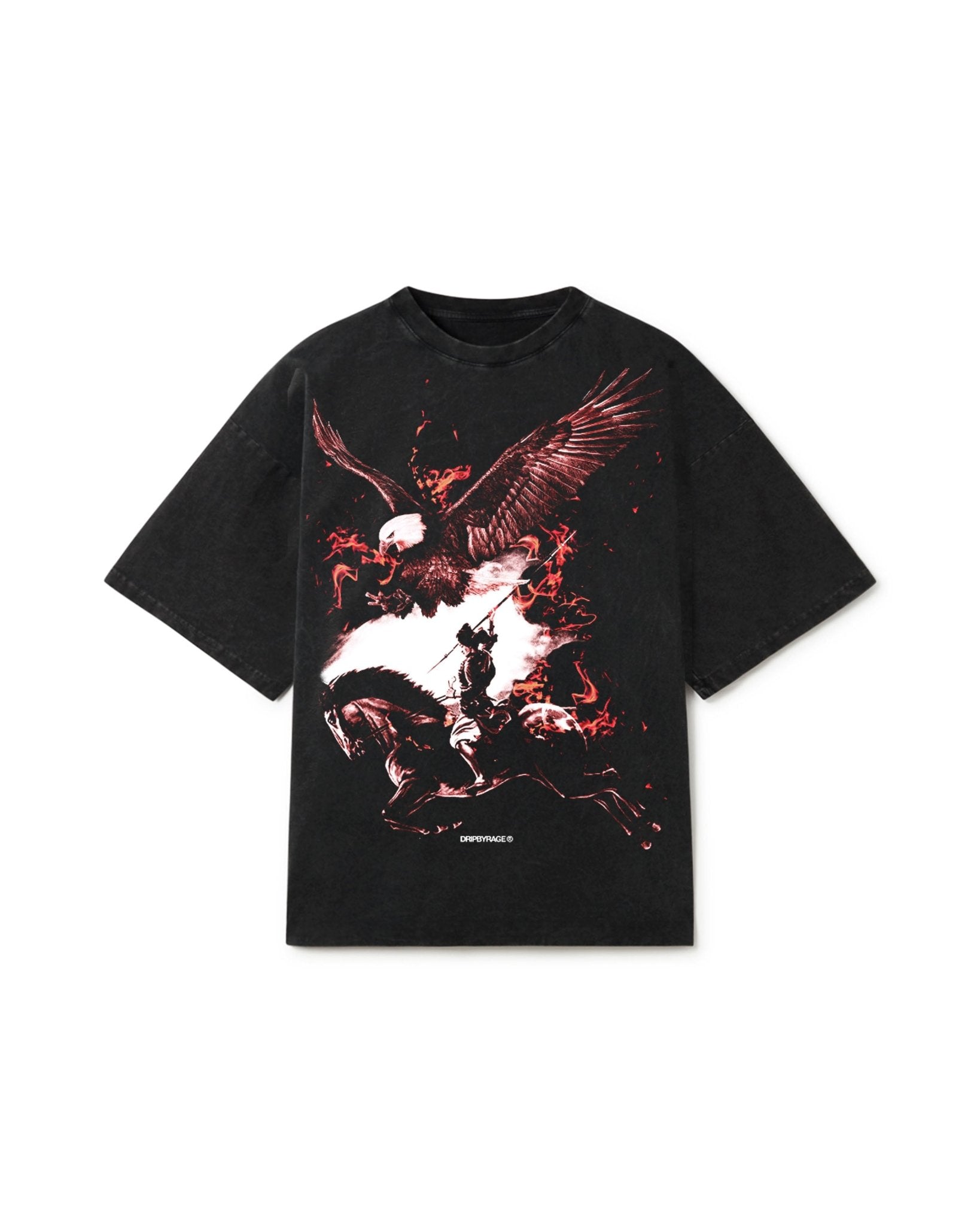NO FEAR RED EDITION OVERSIZED FADED T-SHIRT BLACK - Drip by Rage