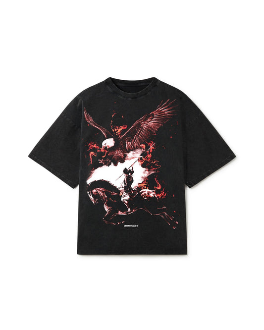 NO FEAR RED EDITION OVERSIZED FADED T-SHIRT BLACK - Drip by Rage
