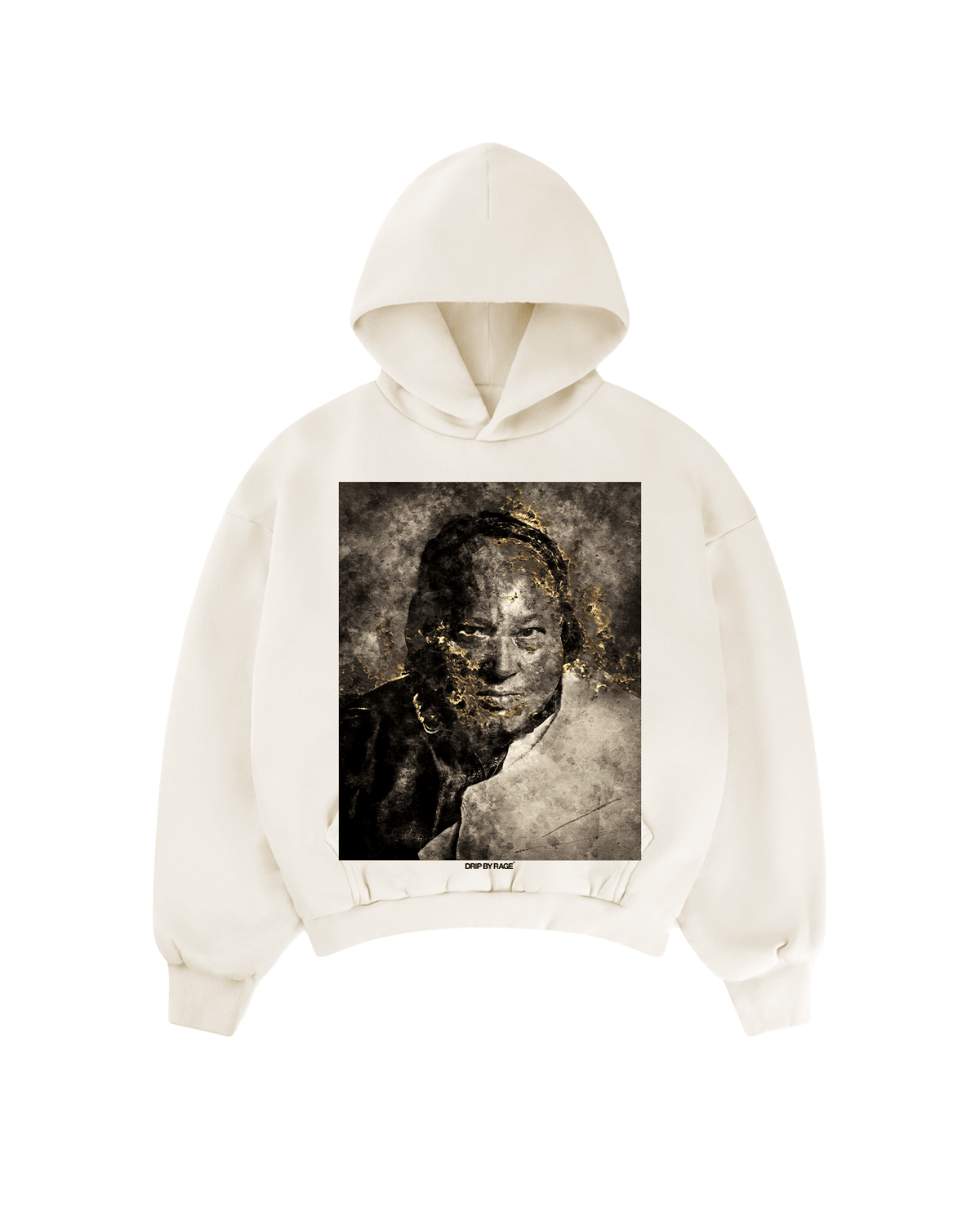 NUSRAT GOLD LEAF SUN FADED BOXY HOODIE - Drip by Rage
