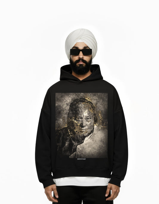 NUSRAT GOLD LEAF SUN FADED BOXY HOODIE - Drip by Rage