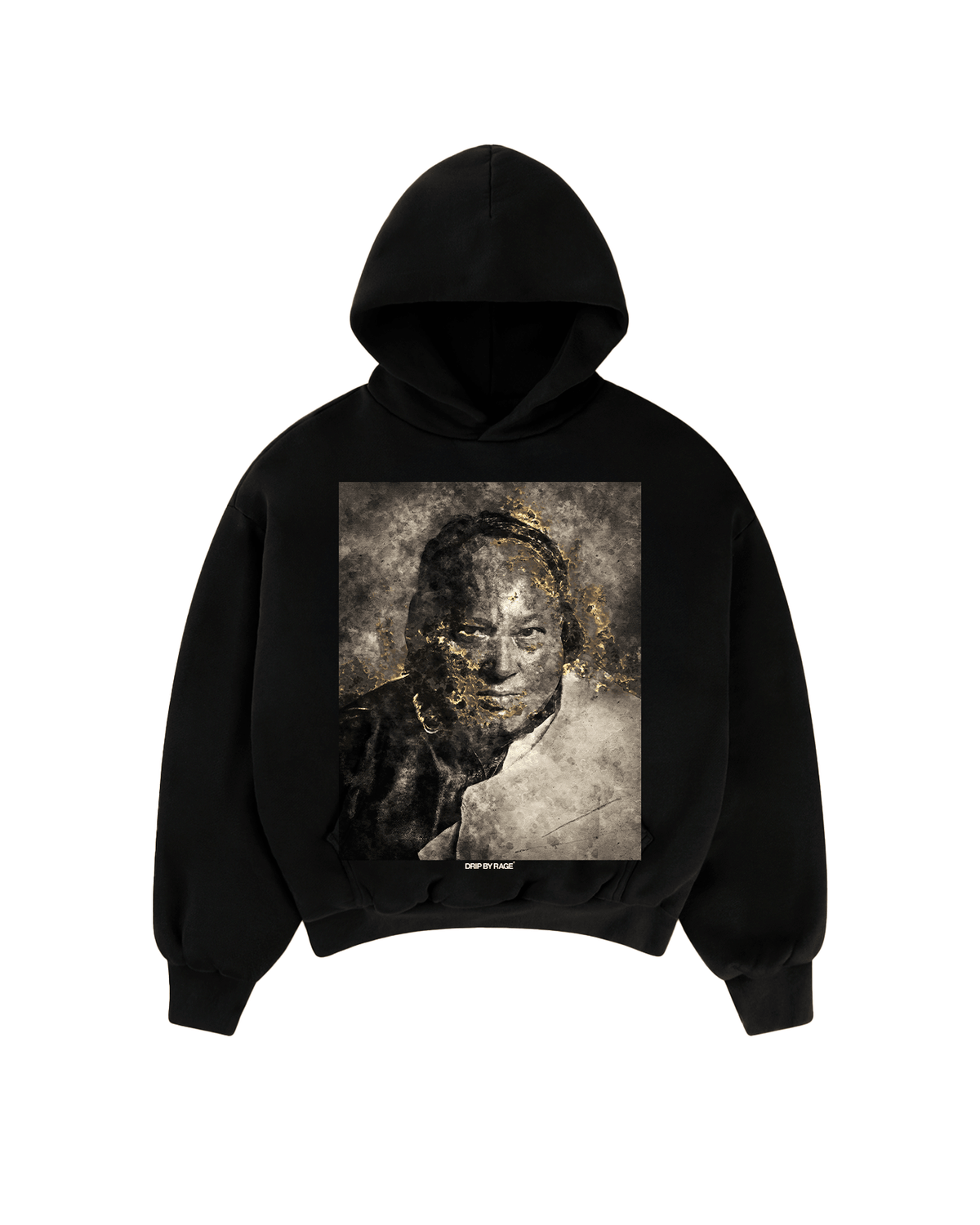 NUSRAT GOLD LEAF SUN FADED BOXY HOODIE - Drip by Rage