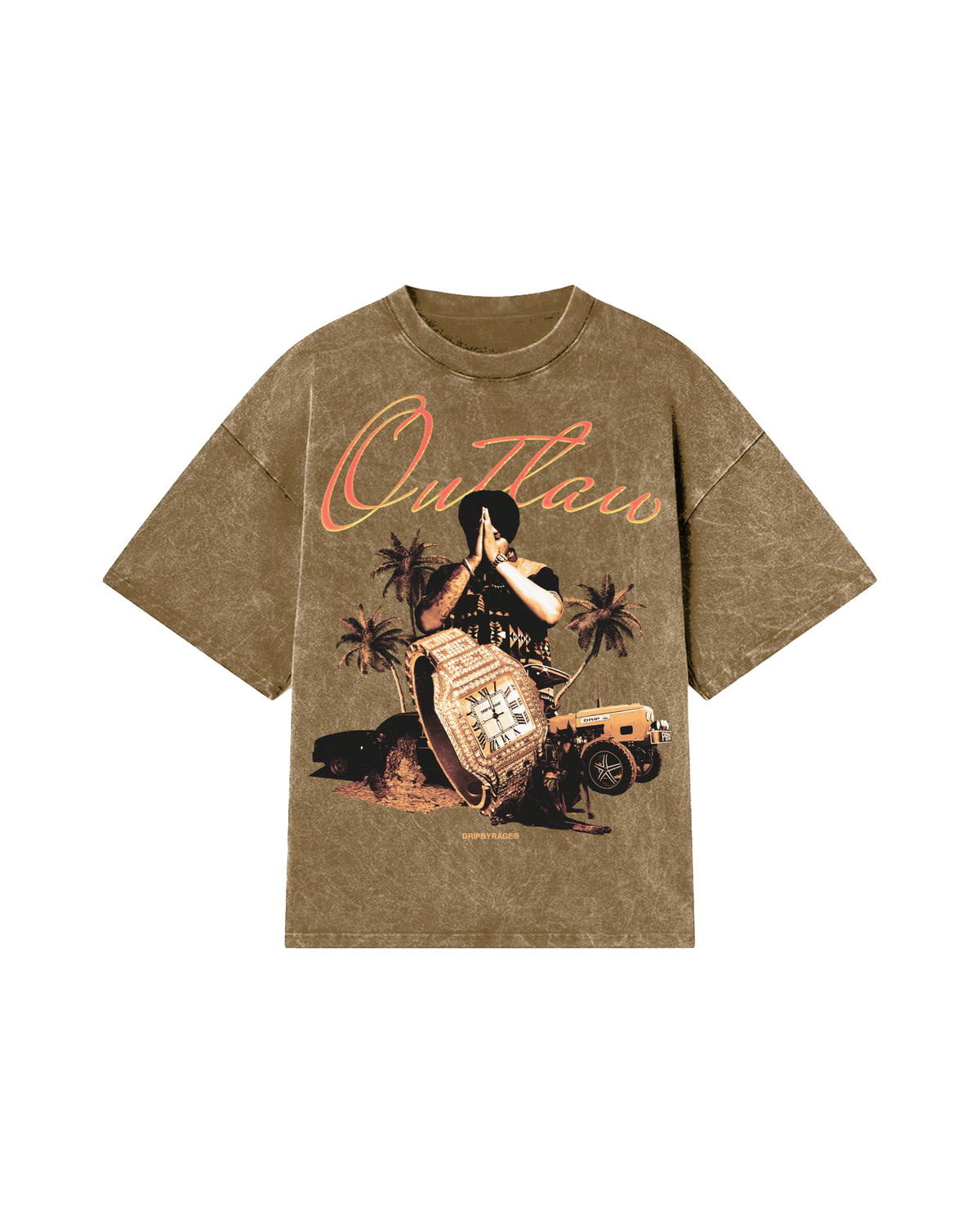 OUTLAW OVERSIZED WASHED T-SHIRT - Drip by Rage