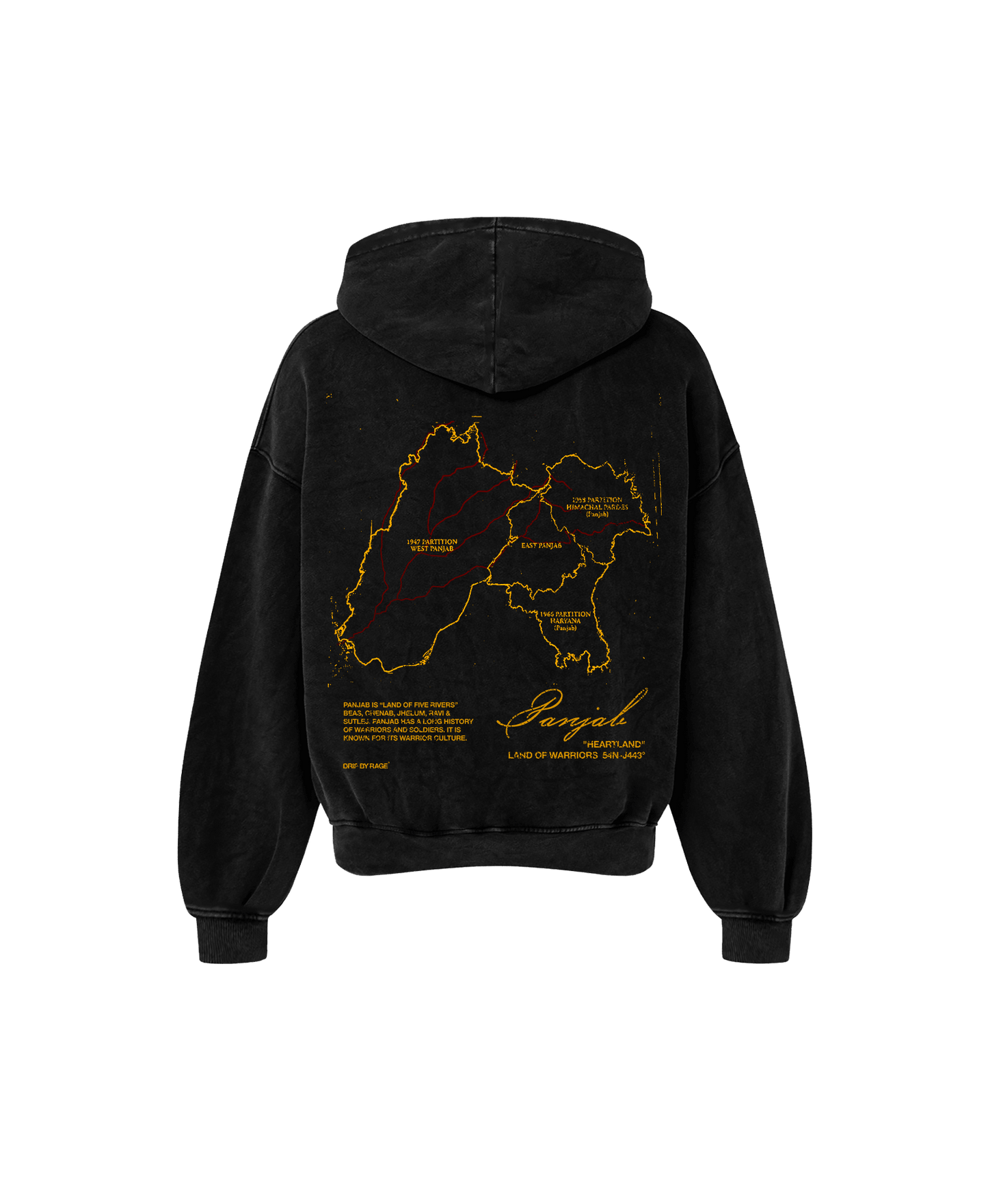 PANJAB OVERSIZED FADED HOODIE - Drip by Rage