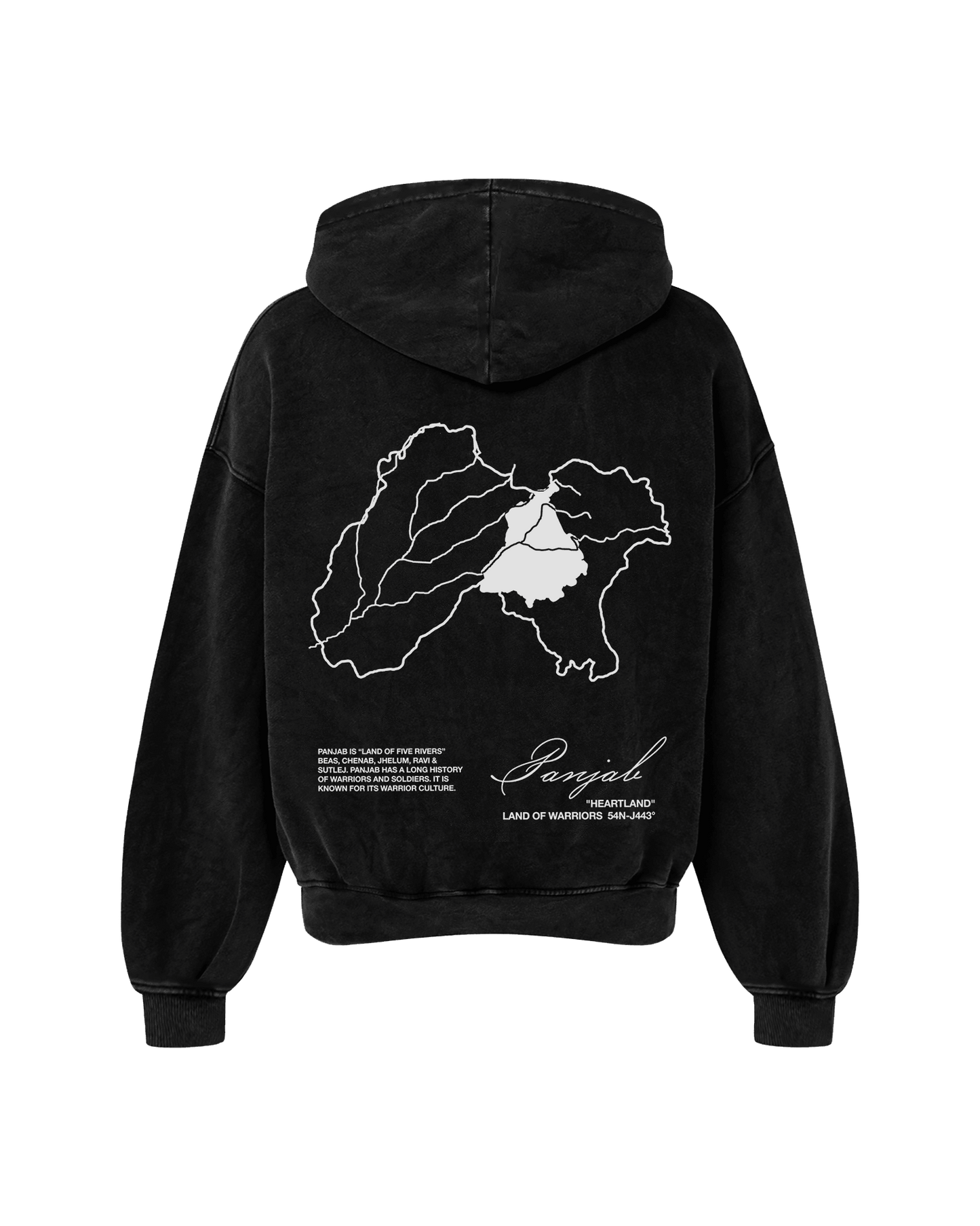 PANJAB OVERSIZED FADED HOODIE BLACK - Drip by Rage