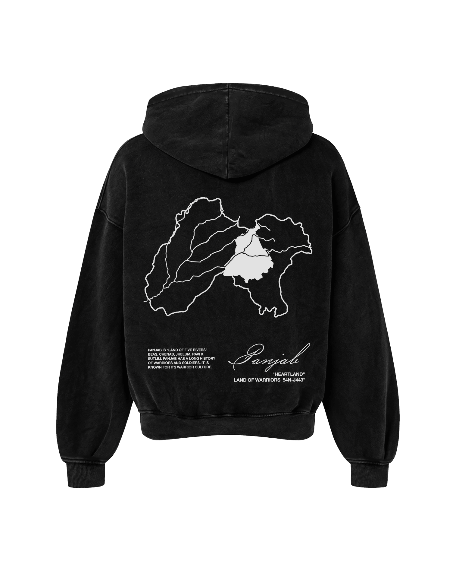 PANJAB OVERSIZED FADED HOODIE BLACK - Drip by Rage