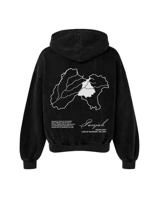 PANJAB OVERSIZED FADED HOODIE BLACK - Drip by Rage