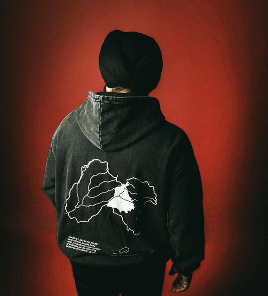 PANJAB OVERSIZED FADED HOODIE BLACK - Drip by Rage
