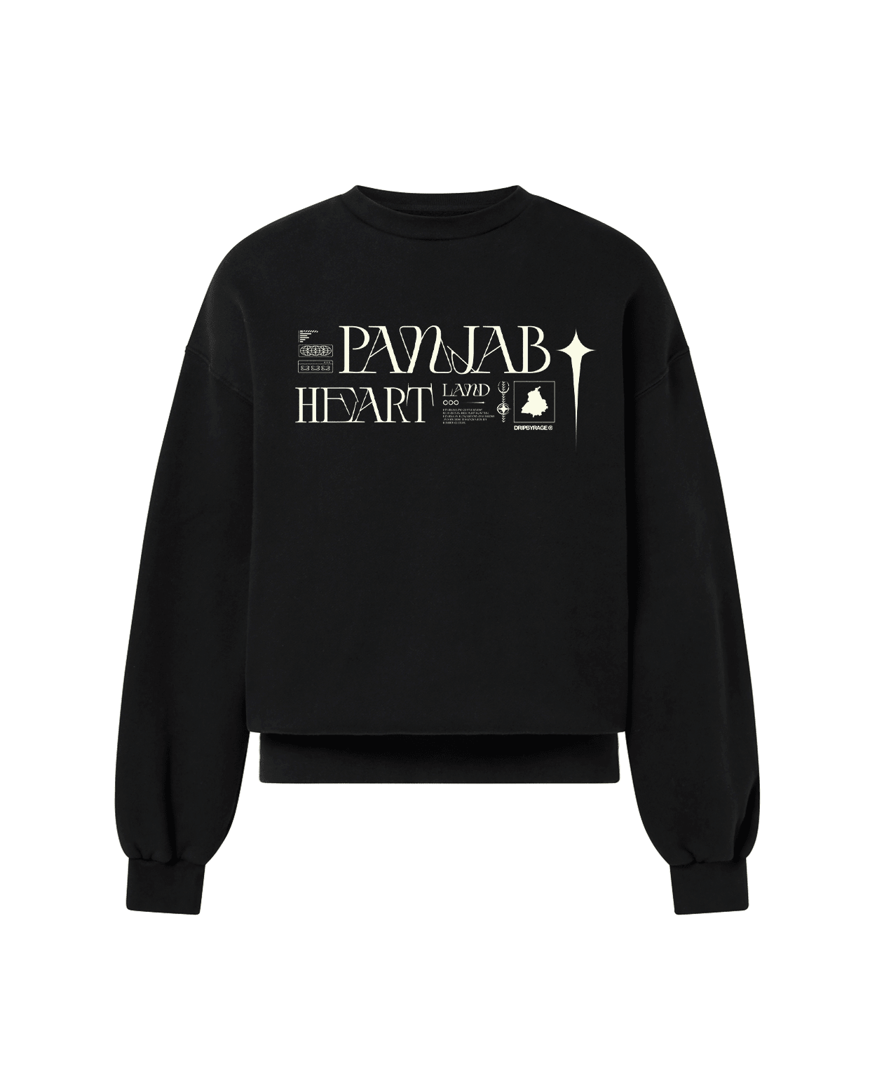 PANJAB Y2K SWEATSHIRT BLACK - Drip by Rage