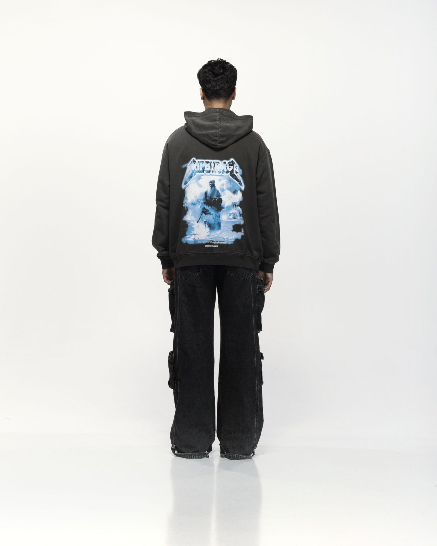 PATH OF SAINT OVERSIZED FADED HOODIE GREY - Drip by Rage