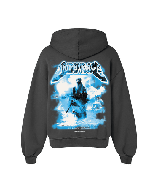 PATH OF SAINT OVERSIZED FADED HOODIE GREY - Drip by Rage