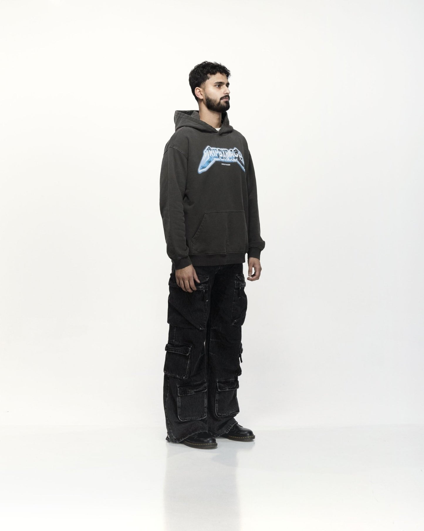 PATH OF SAINT OVERSIZED FADED HOODIE GREY - Drip by Rage