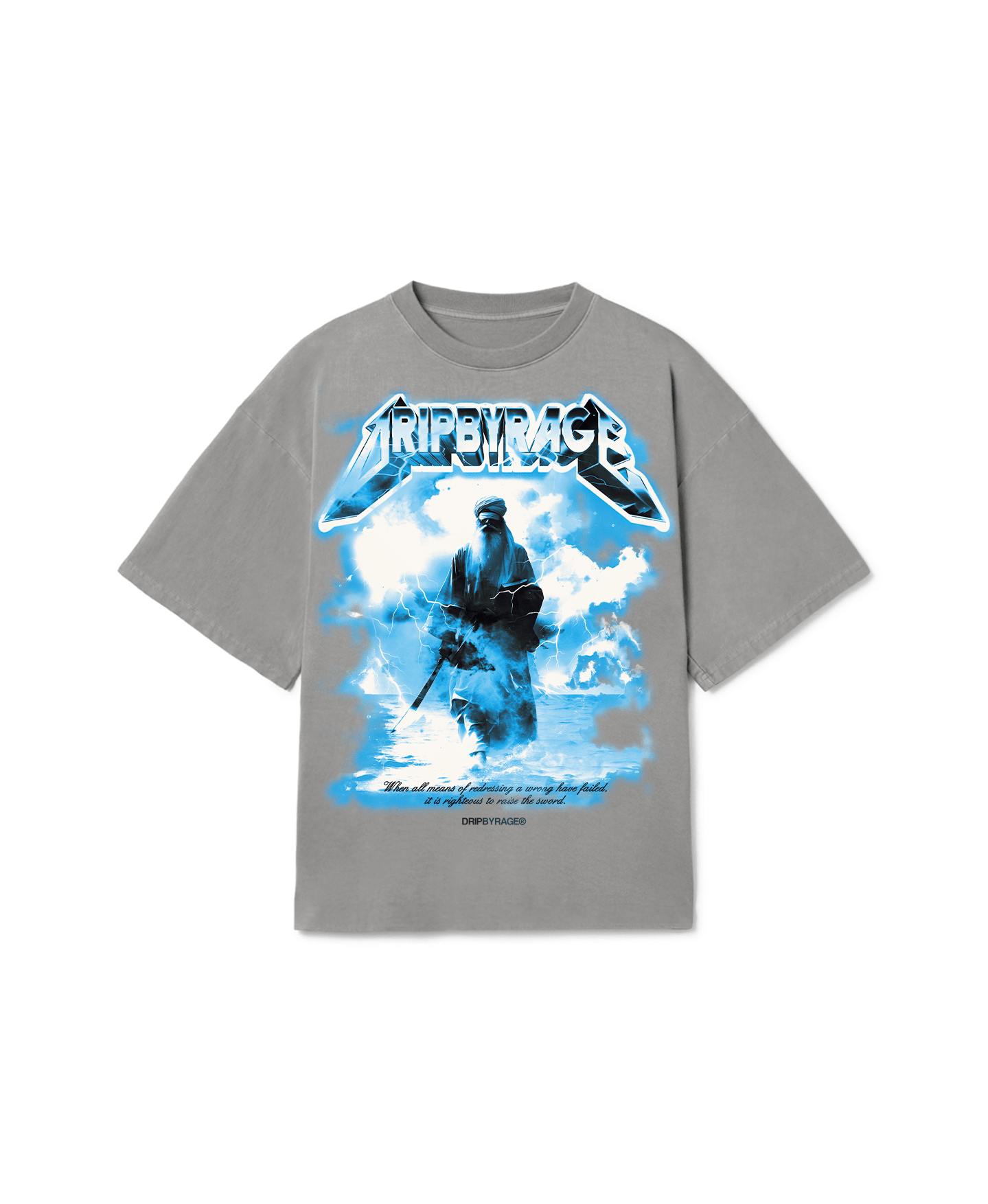 PATH OF SAINT OVERSIZED T-SHIRT GREY - Drip by Rage
