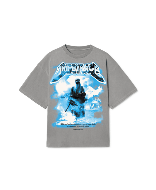 PATH OF SAINT OVERSIZED T-SHIRT GREY - Drip by Rage