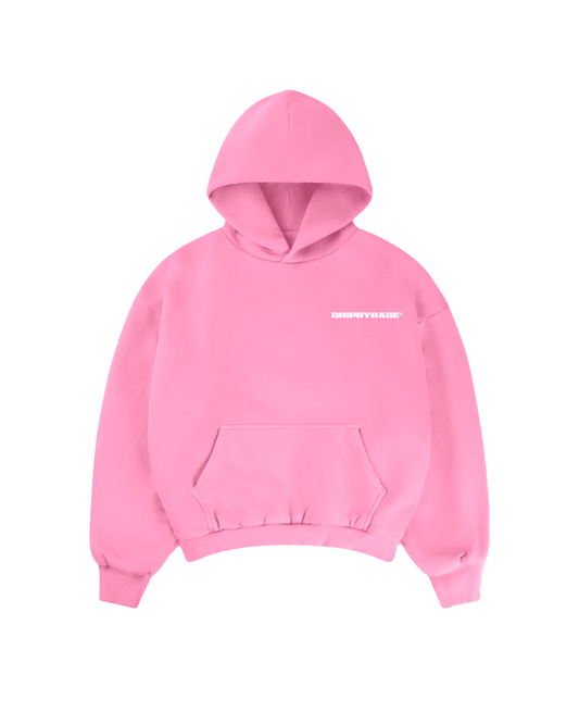 PINK HEAVY SUN FADED BOXY HOODIE - Drip by Rage