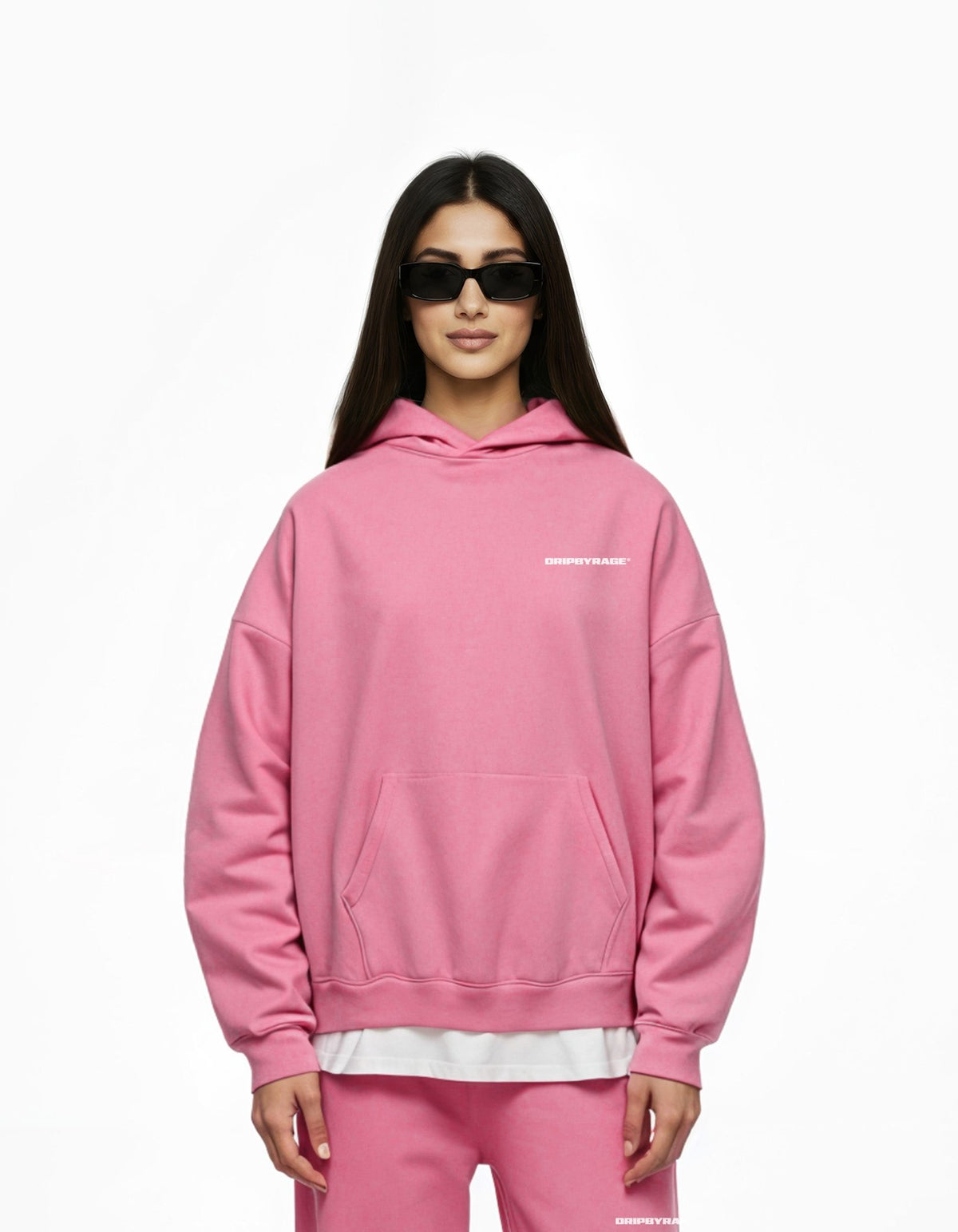 PINK HEAVY SUN FADED BOXY HOODIE - Drip by Rage