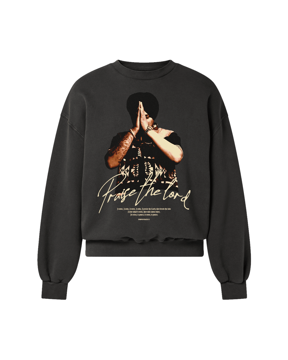 PRAISE THE LORD SWEATSHIRT CHARCOAL GREY - Drip by Rage