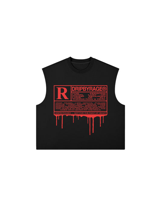 R RATED 380GSM BOXY TANK TOP - Drip by Rage