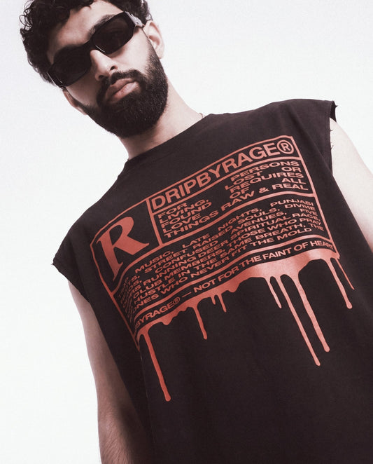 R RATED 380GSM BOXY TANK TOP - Drip by Rage