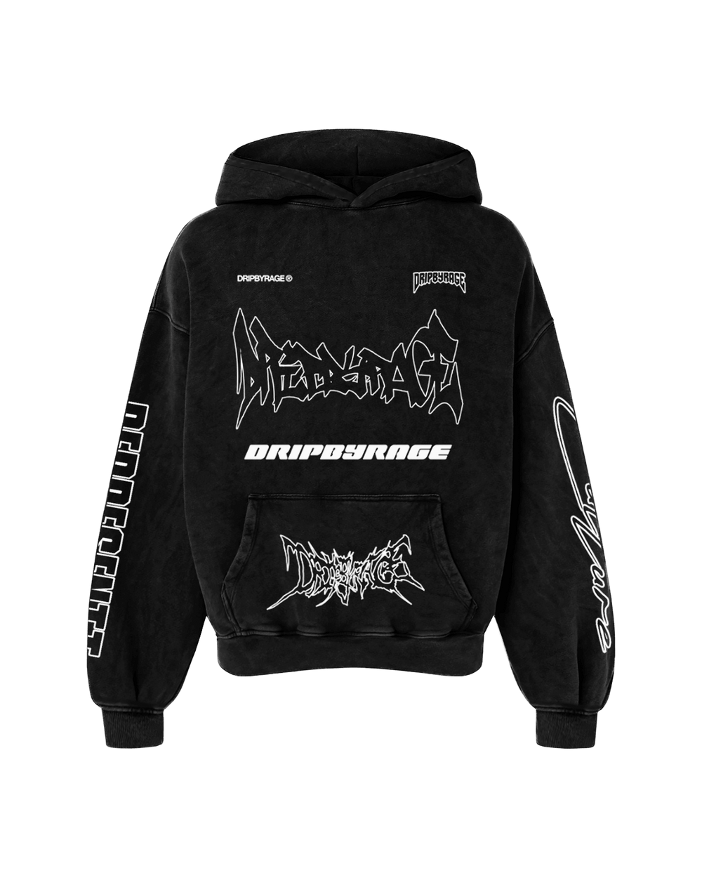 RAGE RACING OVERSIZED FADED HOODIE - Drip by Rage