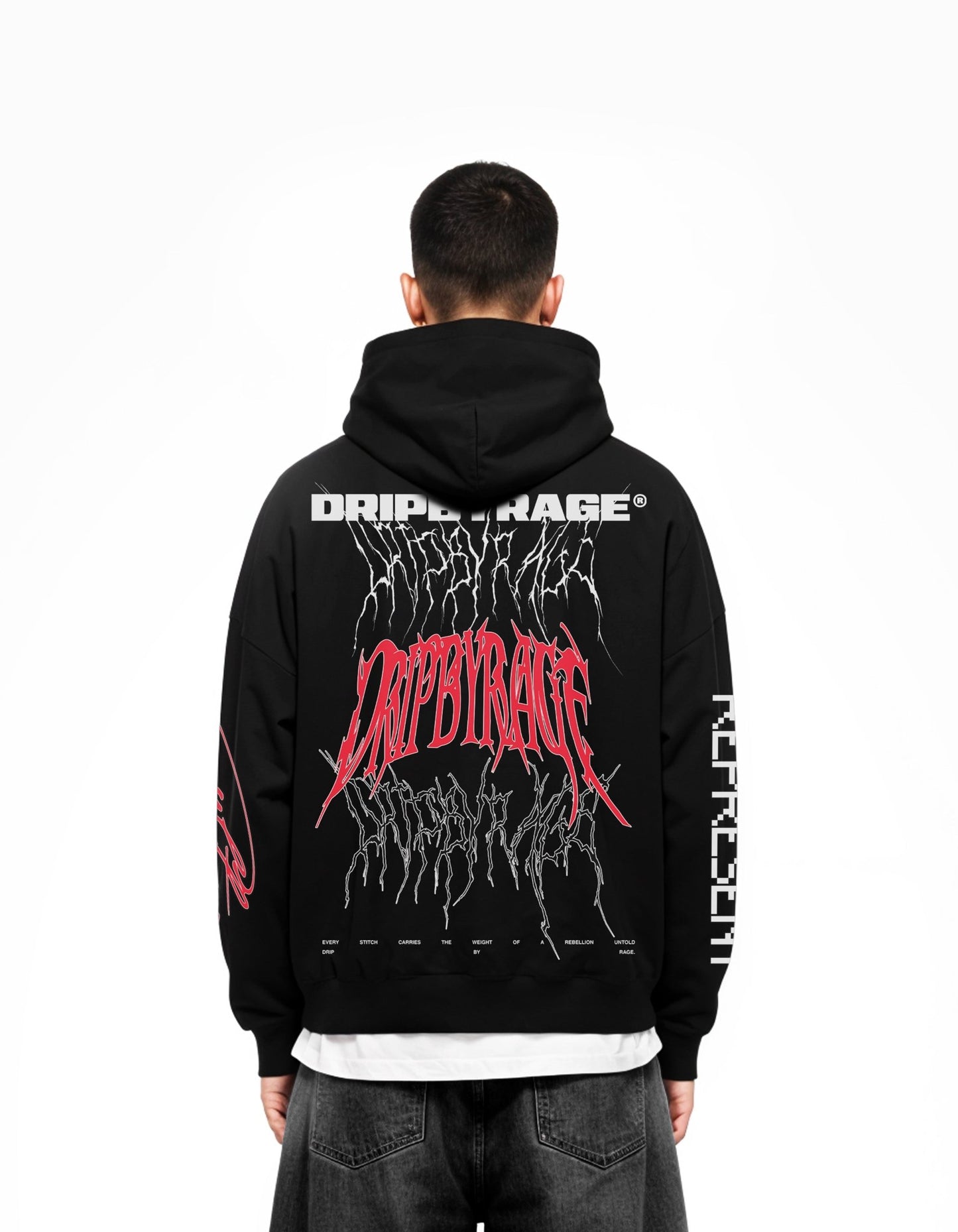 RAGE RACING V2 SUN FADED BOXY HOODIE - Drip by Rage
