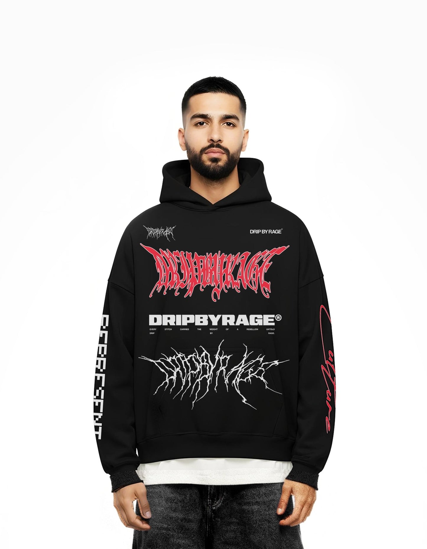 RAGE RACING V2 SUN FADED BOXY HOODIE - Drip by Rage