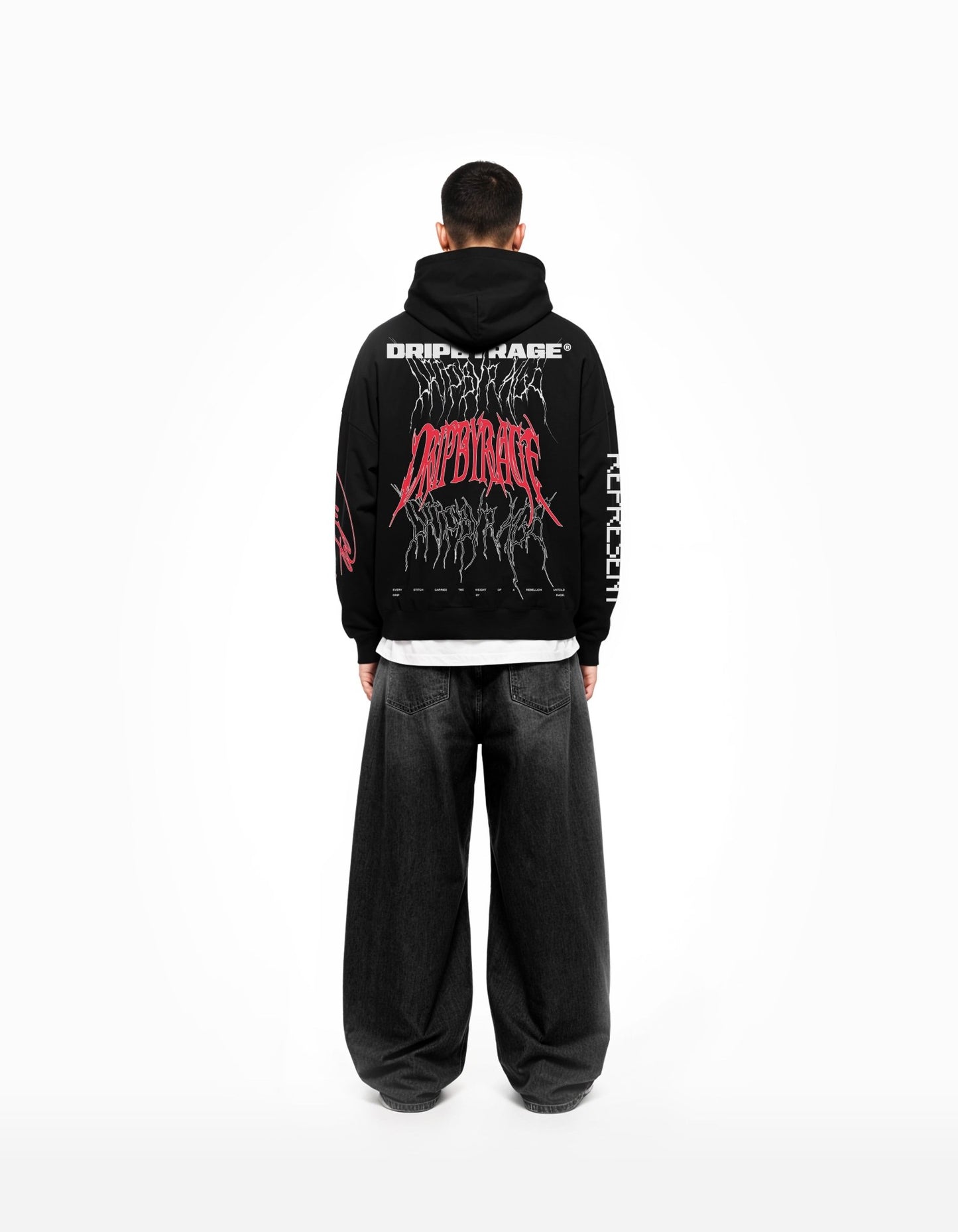 RAGE RACING V2 SUN FADED BOXY HOODIE - Drip by Rage