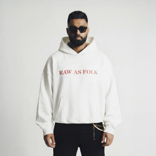 RAW AF BOXY HOODIE WHITE - Drip by Rage