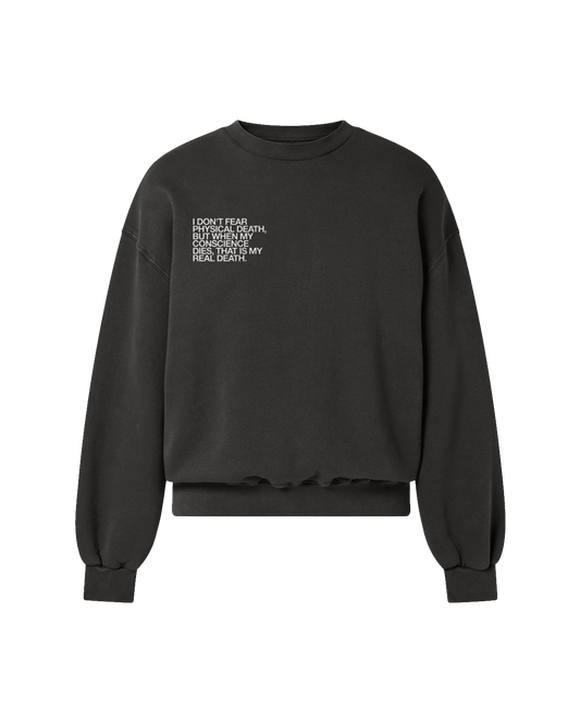 REAL DEATH SWEATSHIRT CHARCOAL GREY - Drip by Rage