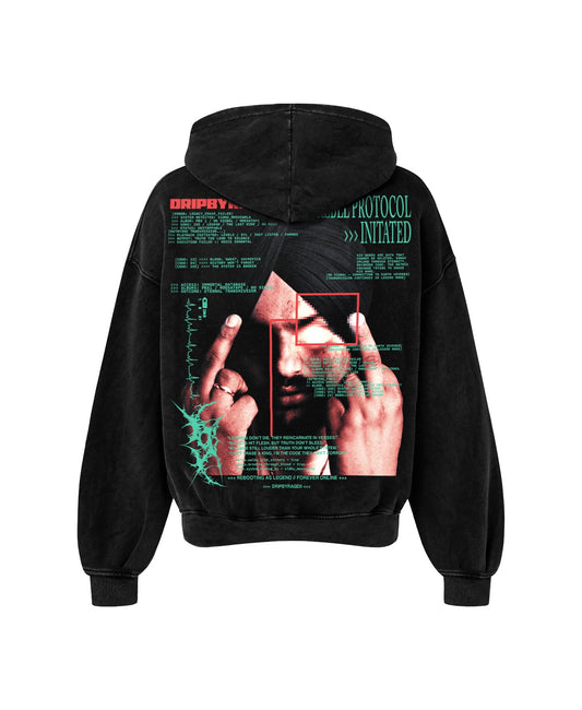 REBEL PROTOCOL OVERSIZED FADED HOODIE - Drip by Rage