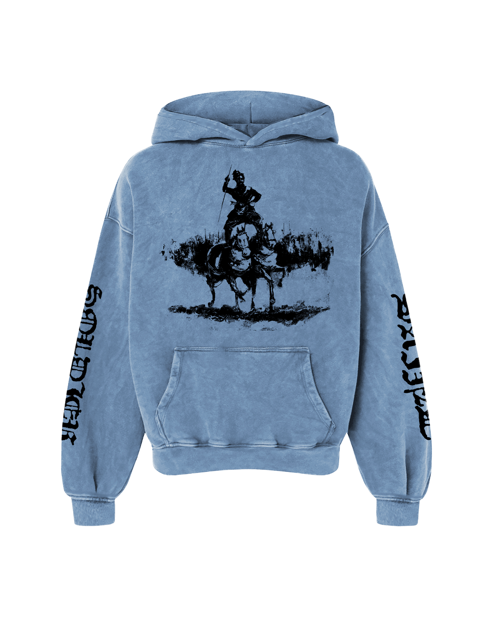 SAINT WARRIOR OVERSIZED WASHED HOODIE BLUE - Drip by Rage