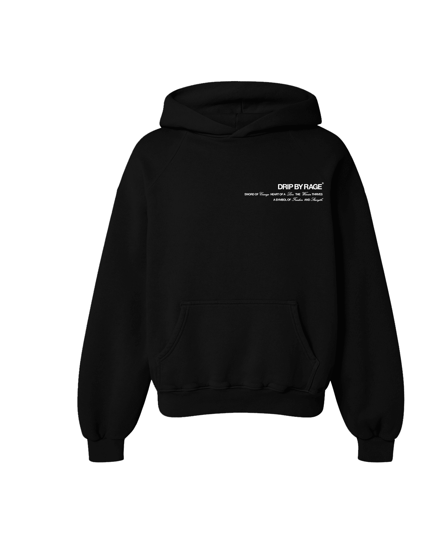 SHIELD OF COURAGE OVERSIZED HOODIE - Drip by Rage