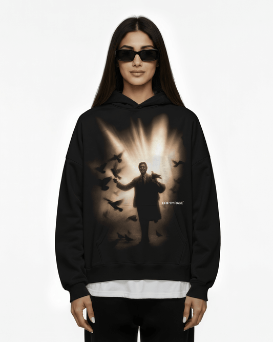 SHIV BIRDS BOXY BIG PRINT HOODIE - Drip by Rage