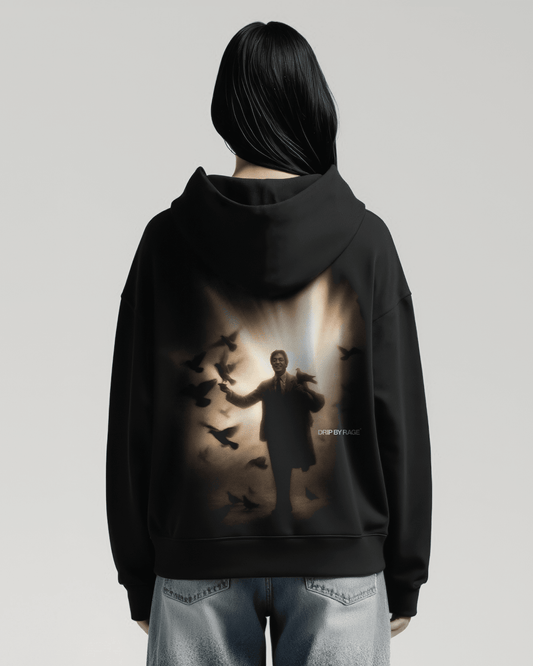 SHIV BIRDS SUN FADED BOXY HOODIE - Drip by Rage
