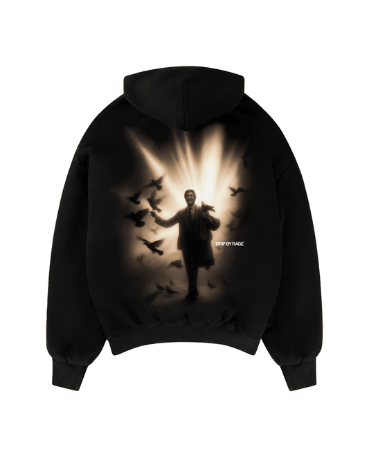 SHIV BIRDS SUN FADED BOXY HOODIE - Drip by Rage