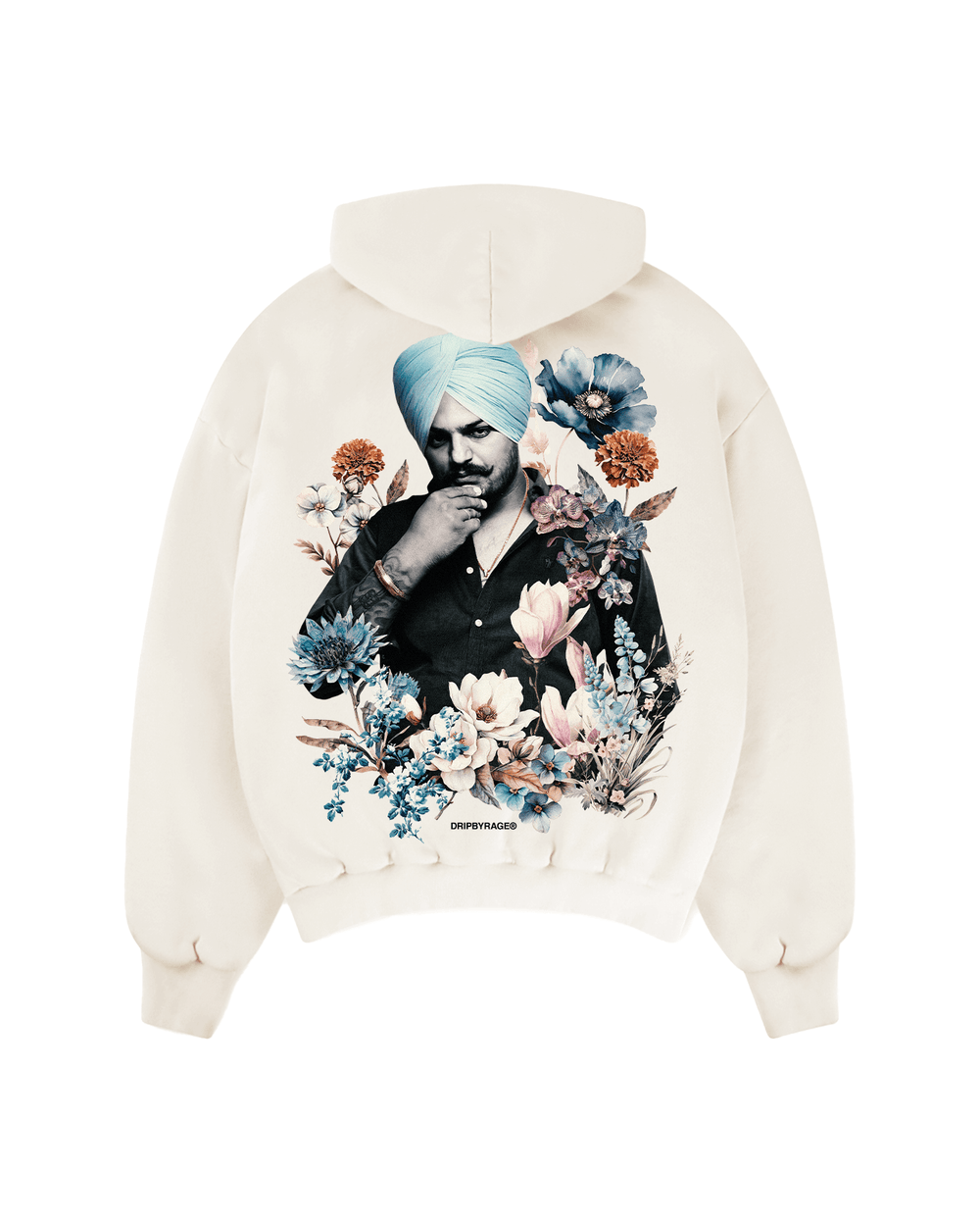 SIDHU FLOWERS SUN FADED BOXY HOODIE - Drip by Rage