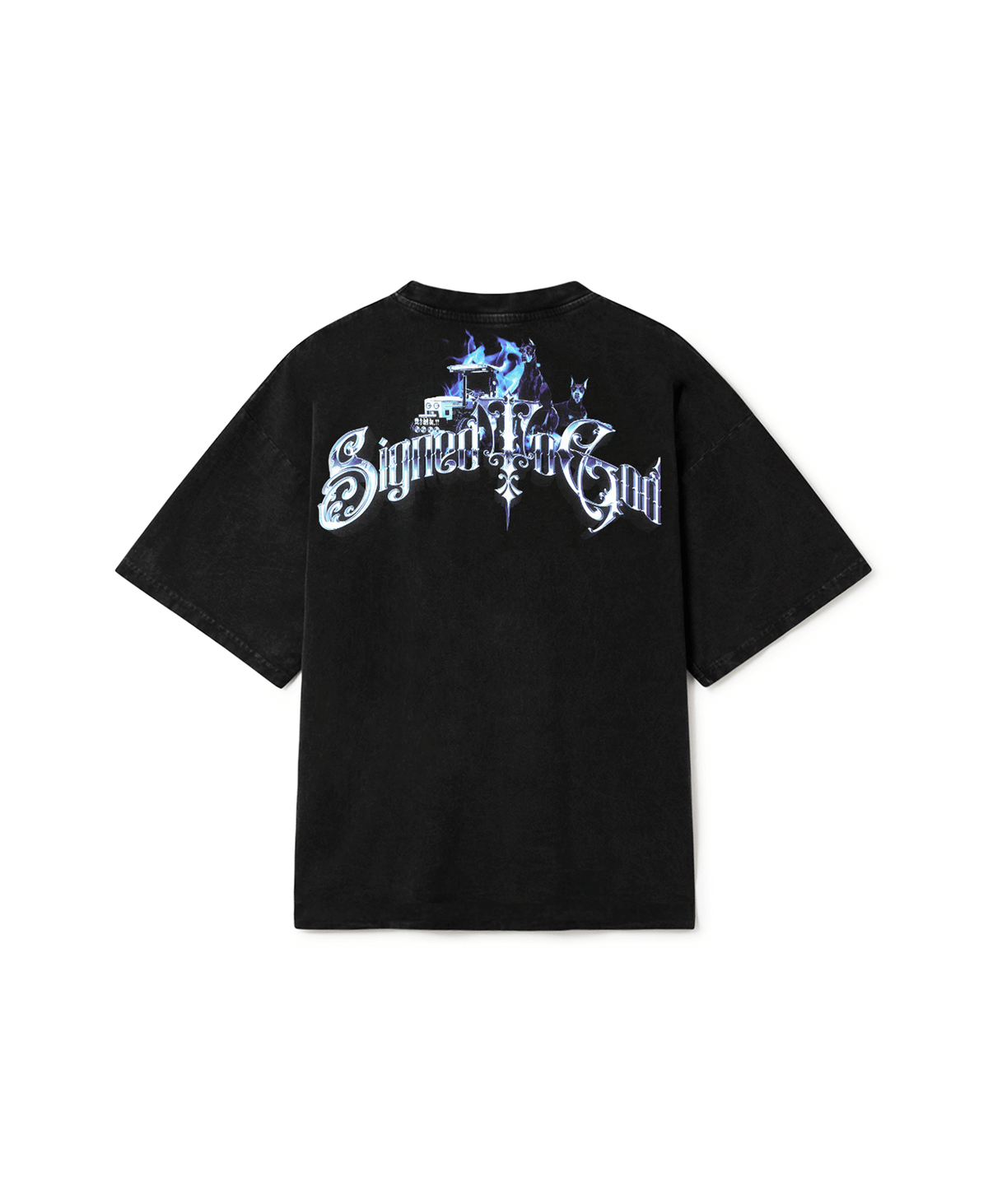 SIGNED TO GOD OVERSIZED FADED T-SHIRT BLACK - Drip by Rage